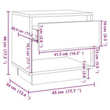 Bedside Cabinet 45X34X44 Cm Engineered Wood