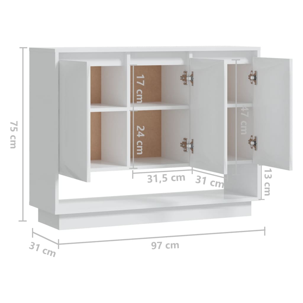 Sideboard 97X31X75 Cm Engineered Wood