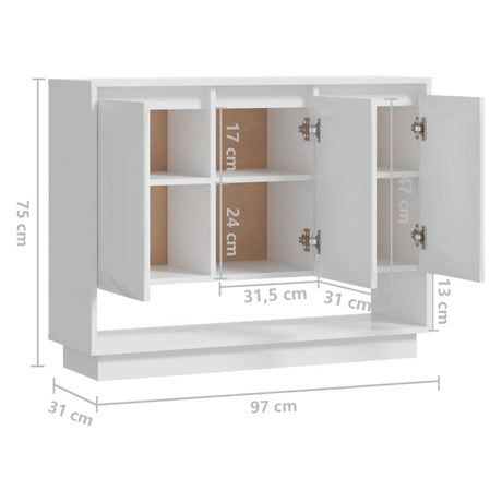 Sideboard 97X31X75 Cm Engineered Wood