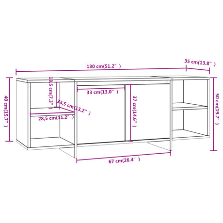 Tv Cabinet 130X35X50 Cm Engineered Wood