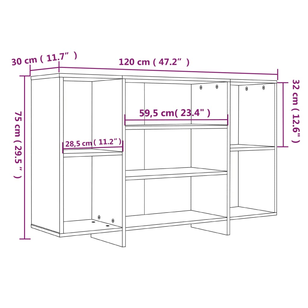 Sideboard 120X30X75 Cm Engineered Wood