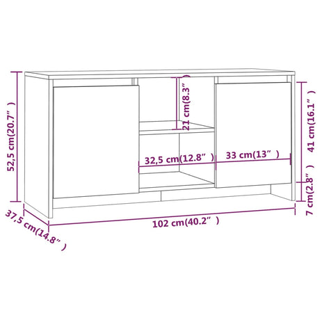 Tv Cabinet 102X37.5X52.5 Cm Engineered Wood