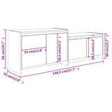 Tv Cabinet 146.5X35X50 Cm Engineered Wood