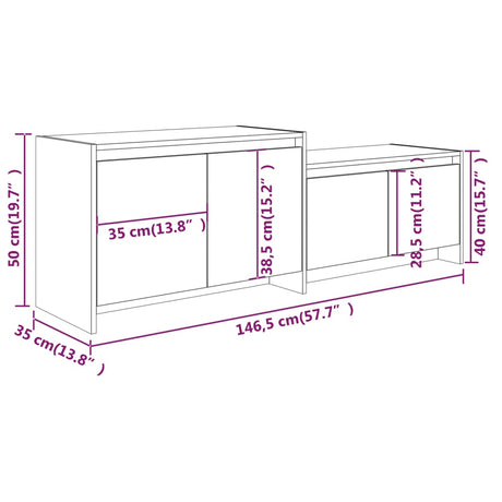 Tv Cabinet 146.5X35X50 Cm Engineered Wood