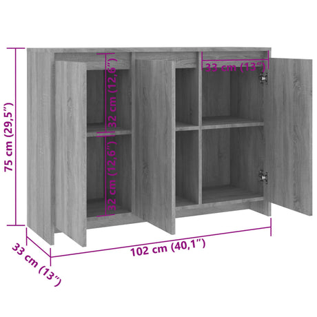 Sideboard 102X33X75 Cm Engineered Wood