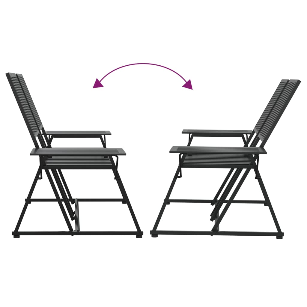 2-Seater Garden Bench 165 Cm Black Steel