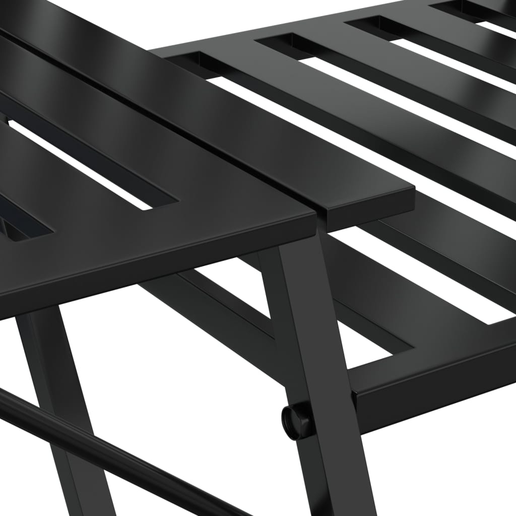 2-Seater Garden Bench 165 Cm Black Steel