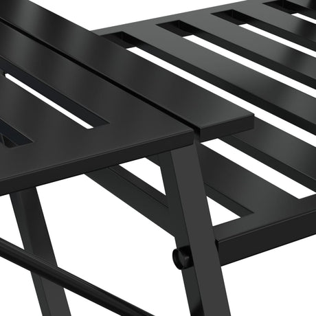 2-Seater Garden Bench 165 Cm Black Steel