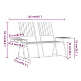 2-Seater Garden Bench 165 Cm Black Steel