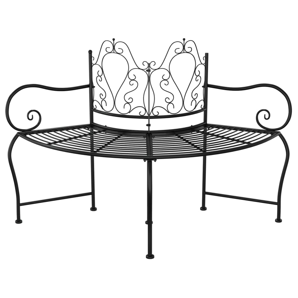 Tree Bench 150 Cm Black Steel
