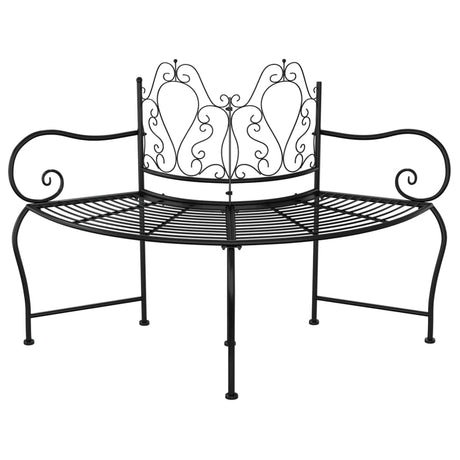 Tree Bench 150 Cm Black Steel