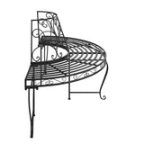 Half Round Tree Bench Ø160 Cm Black Steel