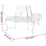 Half Round Tree Bench Ø160 Cm Black Steel