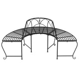 Half Round Tree Bench Ø159 Cm Black Steel