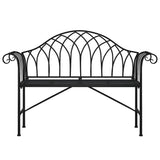 2-Seater Garden Bench 128 Cm Black Steel