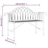 2-Seater Garden Bench 128 Cm Black Steel