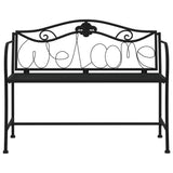 2-Seater Garden Bench 104 Cm Black Steel