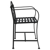 2-Seater Garden Bench 104 Cm Black Steel