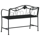 2-Seater Garden Bench 104 Cm Black Steel