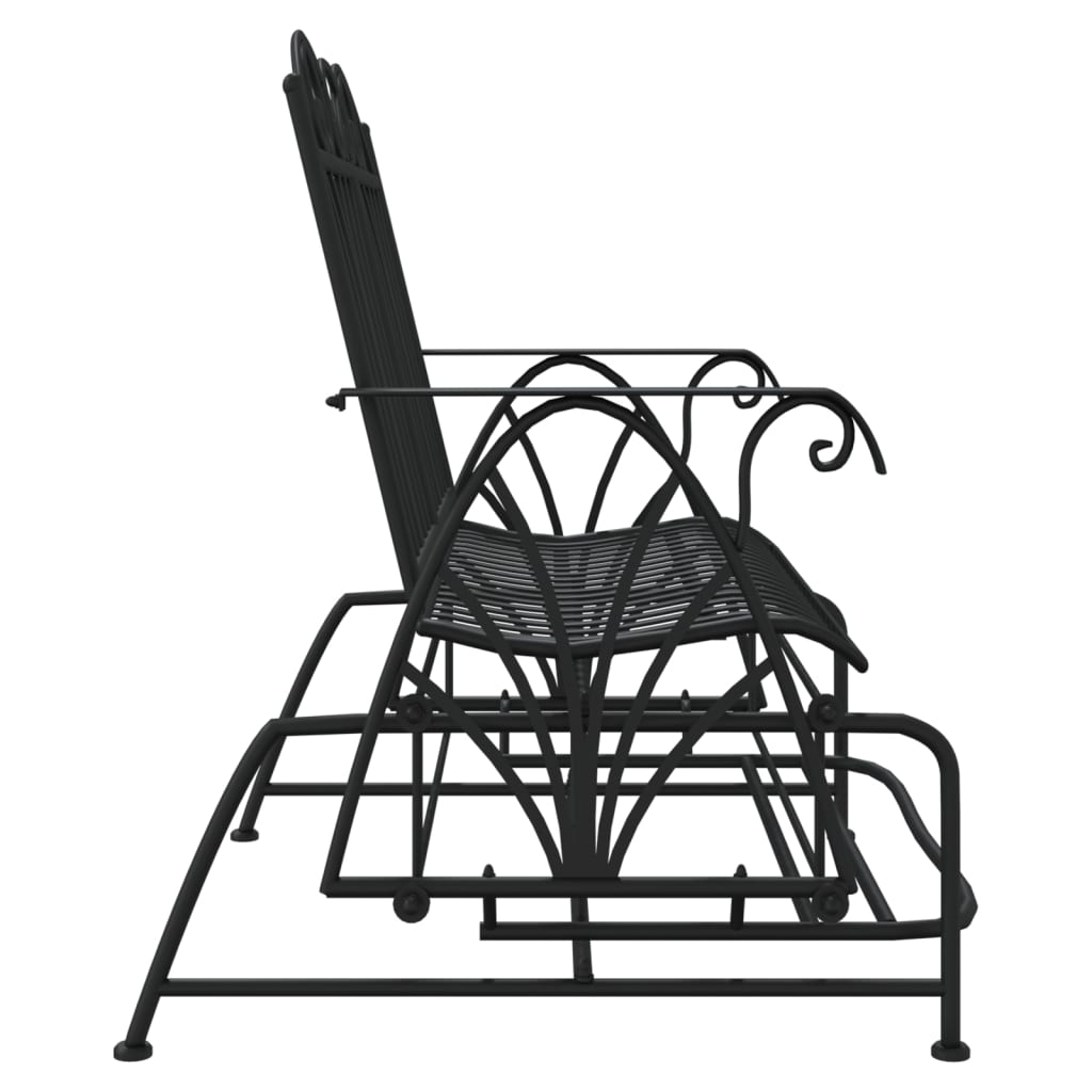 2-Seater Glider Bench 114 Cm Black Steel