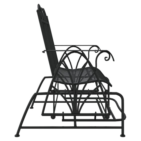 2-Seater Glider Bench 114 Cm Black Steel