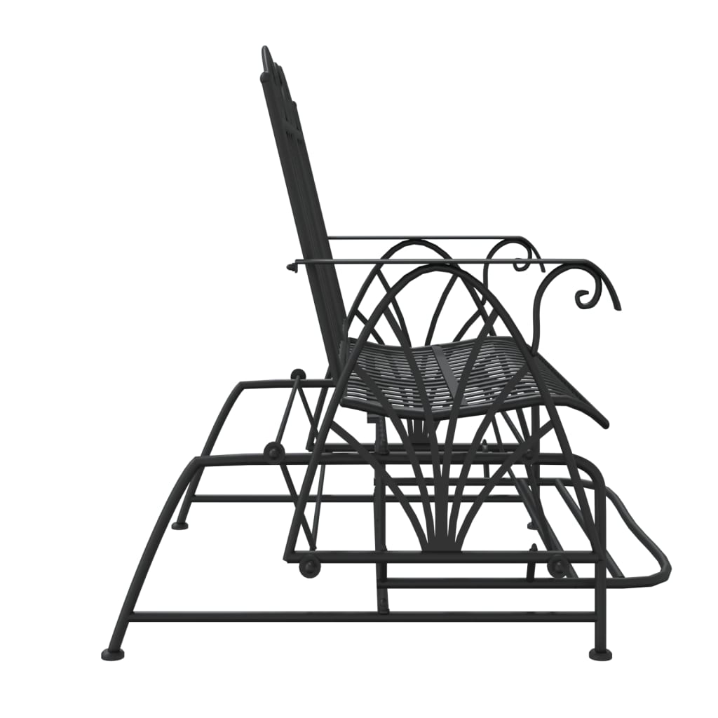 2-Seater Glider Bench 114 Cm Black Steel