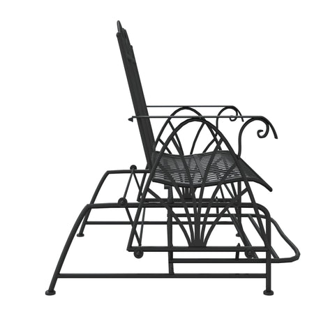 2-Seater Glider Bench 114 Cm Black Steel