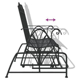 2-Seater Glider Bench 114 Cm Black Steel