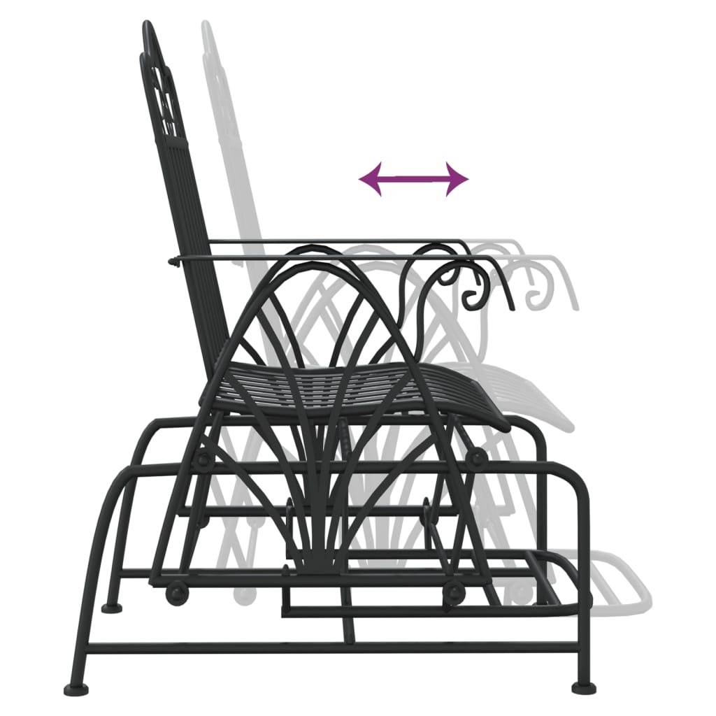 Glider Bench 61 Cm Black Steel