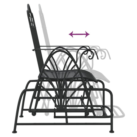 Glider Bench 61 Cm Black Steel