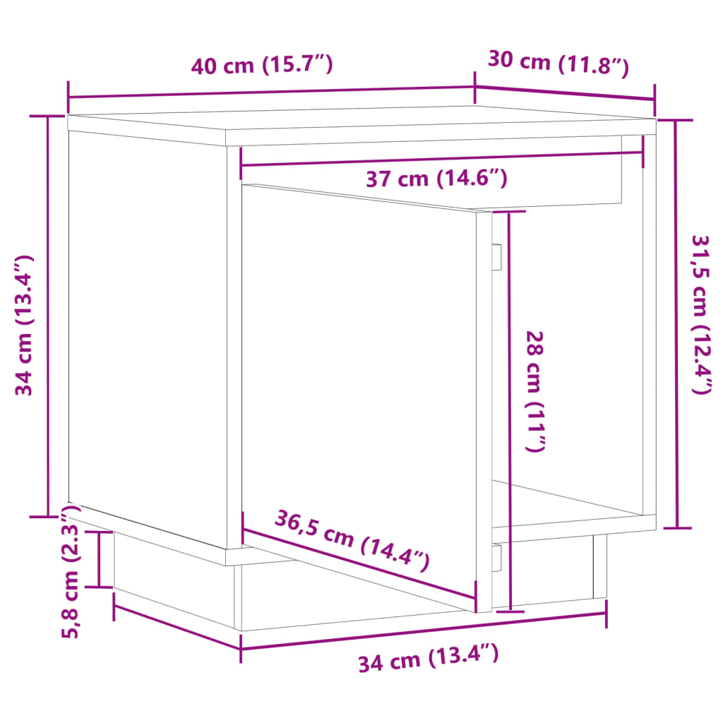 Bedside Cabinets 2 Pcs 40X30X40 Cm Solid Wood Pine