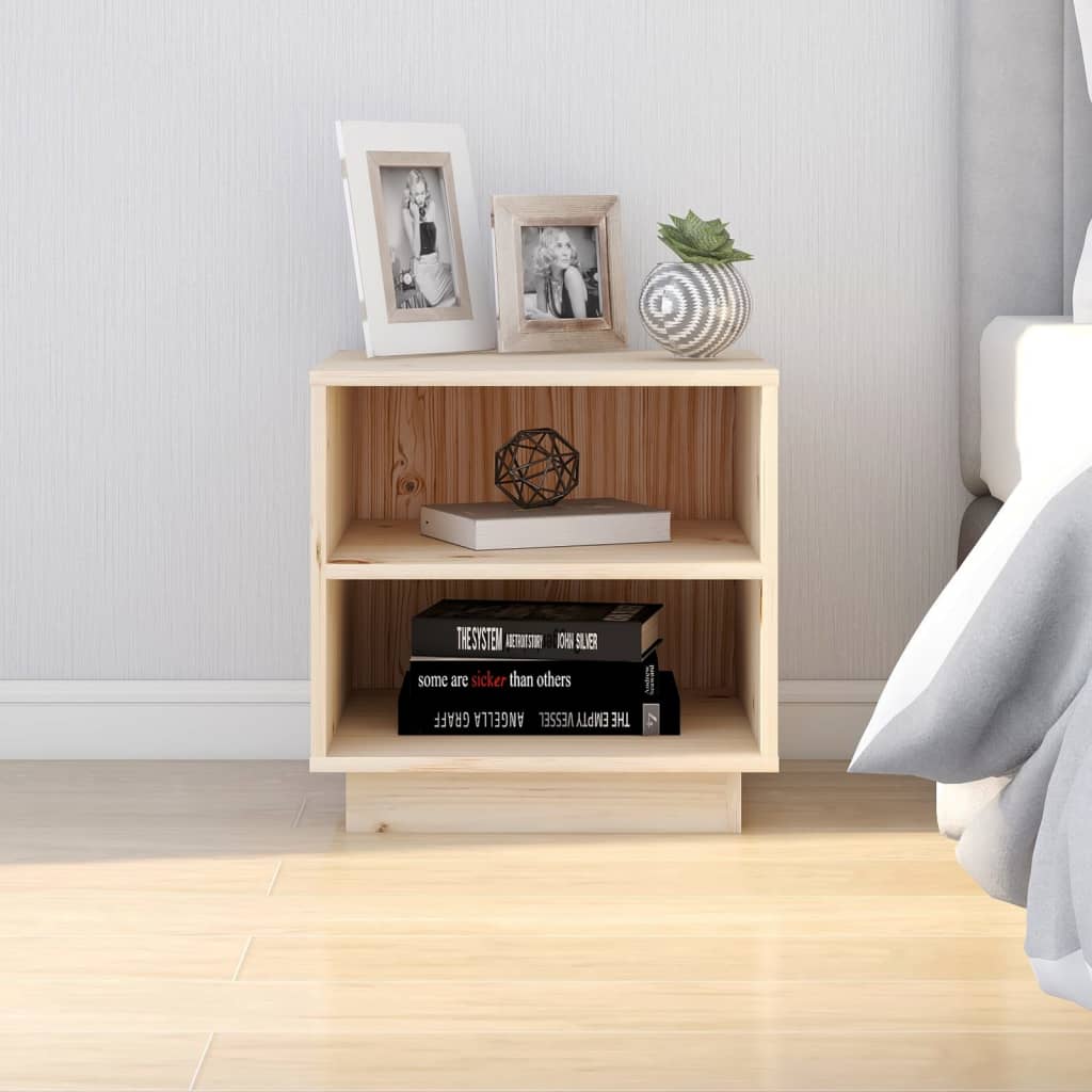 Bedside Cabinet 40X34X40 Cm Solid Wood Pine