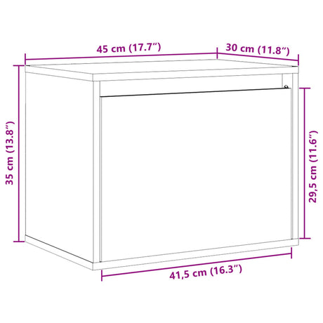 Wall Cabinet 45X30X35 Cm Solid Pinewood