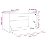Wall Cabinet 60X30X35 Cm Solid Pinewood