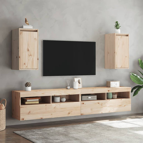 Wall Cabinets 2 Pcs 30X30X60 Cm Solid Wood Pine
