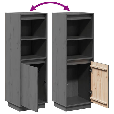 Highboard 37X34X110 Cm Solid Wood Pine