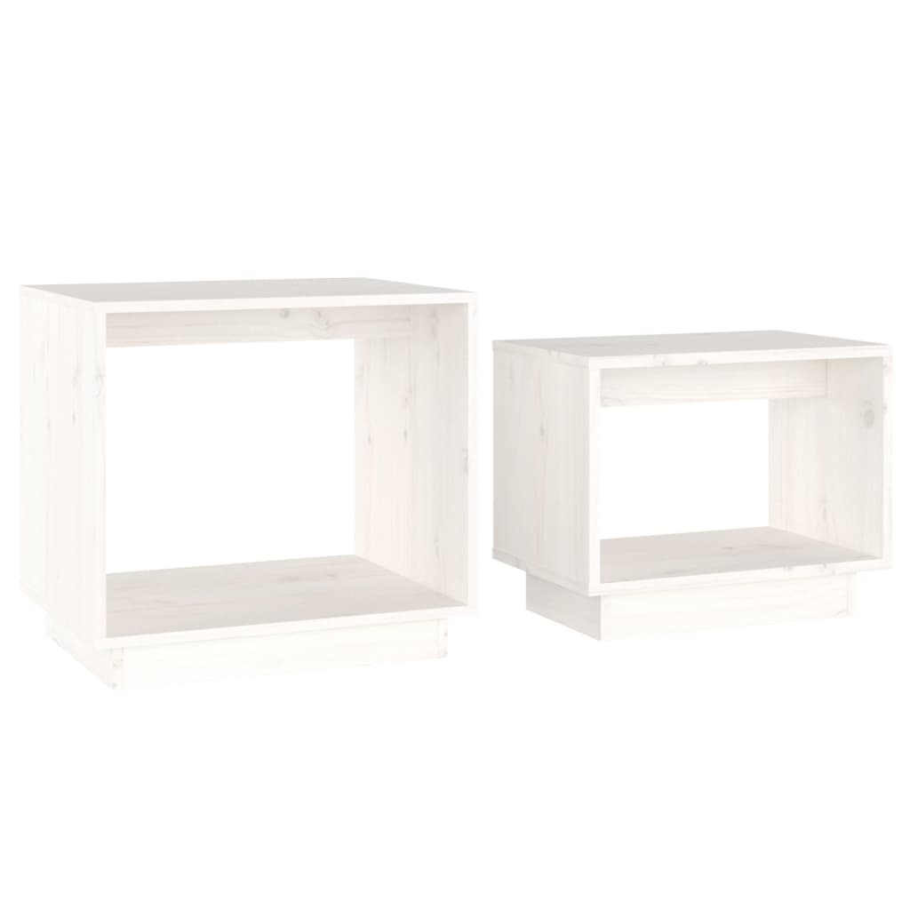 Nesting Coffee Tables 2 Pcs Solid Wood Pine