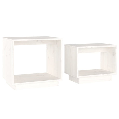 Nesting Coffee Tables 2 Pcs Solid Wood Pine