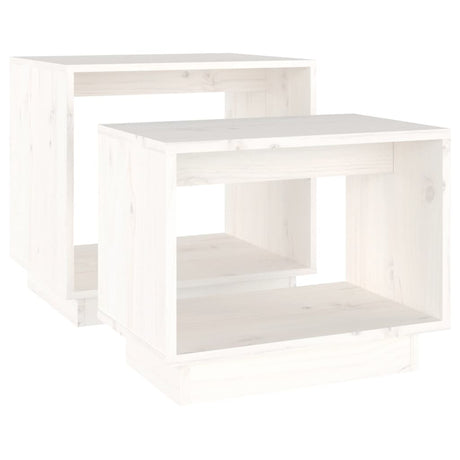 Nesting Coffee Tables 2 Pcs Solid Wood Pine