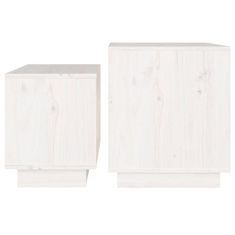 Nesting Coffee Tables 2 Pcs Solid Wood Pine