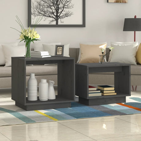Nesting Coffee Tables 2 Pcs Solid Wood Pine