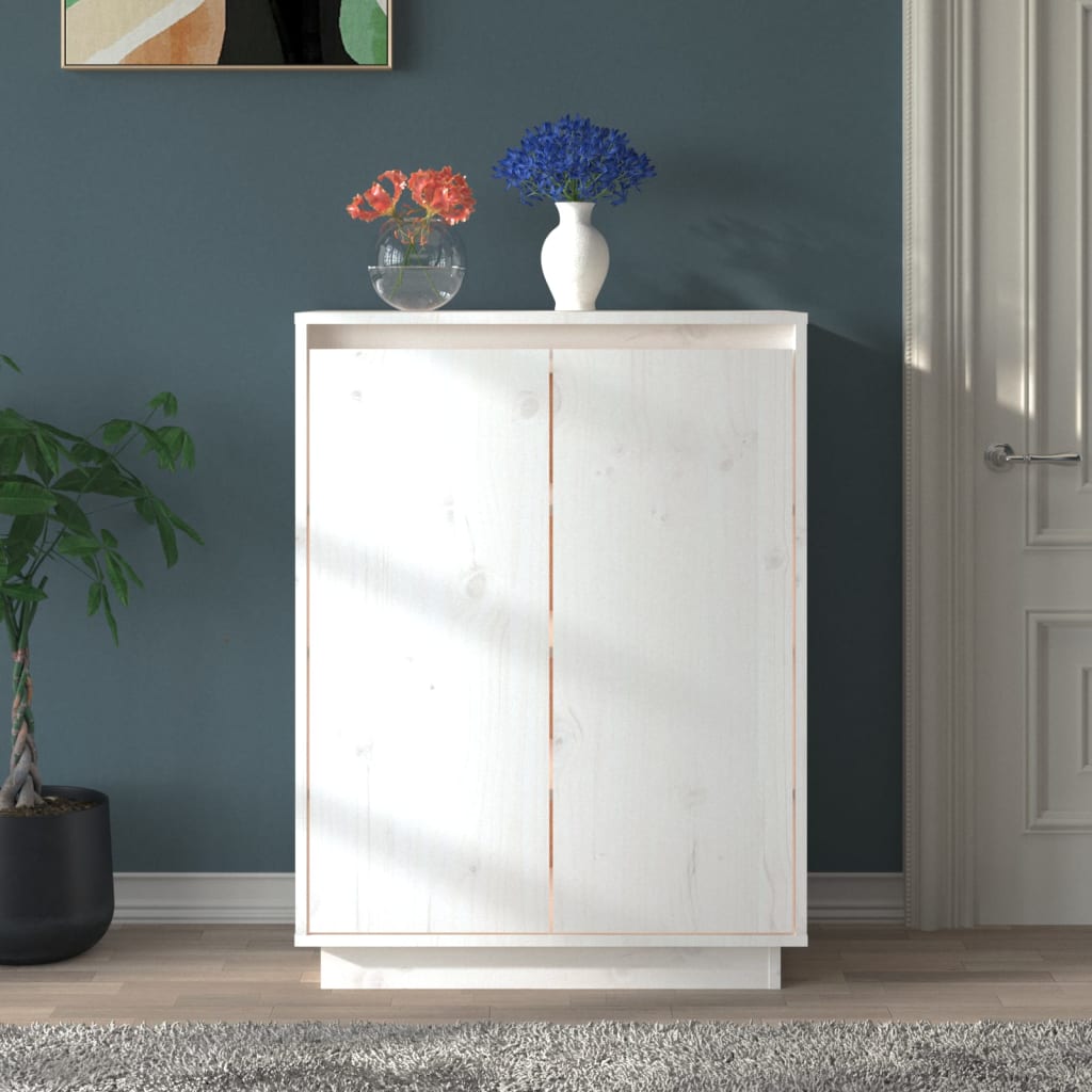 Shoe Cabinet 60X35X80 Cm Solid Wood Pine