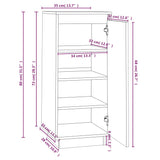 Shoe Cabinet 35X35X80 Cm Solid Wood Pine
