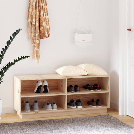 Shoe Cabinet 110X34X45 Cm Solid Wood Pine