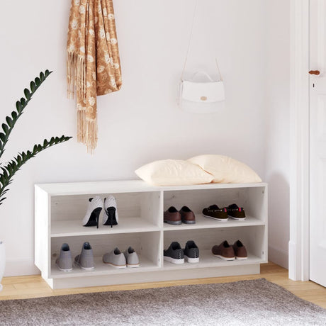 Shoe Cabinet 110X34X45 Cm Solid Wood Pine