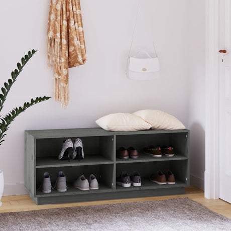 Shoe Cabinet 110X34X45 Cm Solid Wood Pine