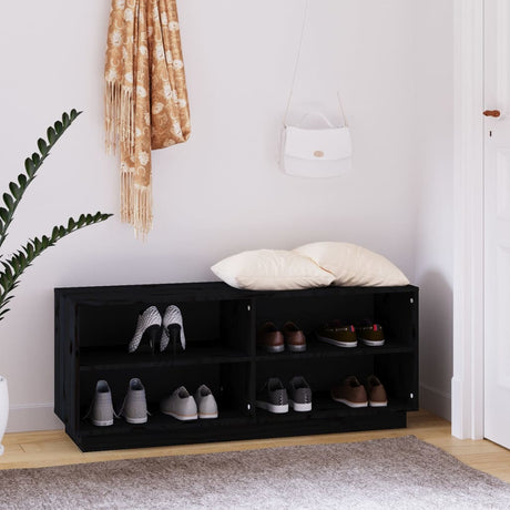 Shoe Cabinet 110X34X45 Cm Solid Wood Pine