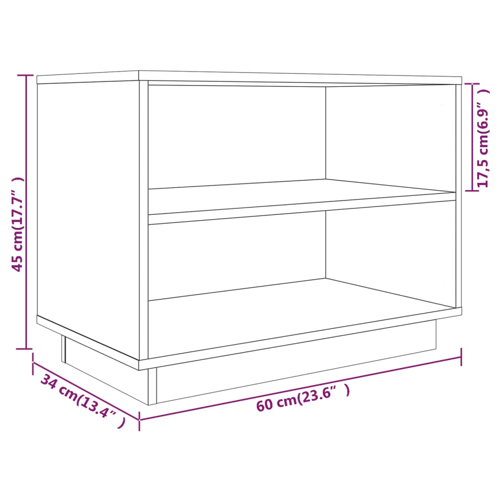 Shoe Cabinet 60X34X45 Cm Solid Wood Pine