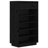 Shoe Cabinet 60X34X105 Cm Solid Wood Pine