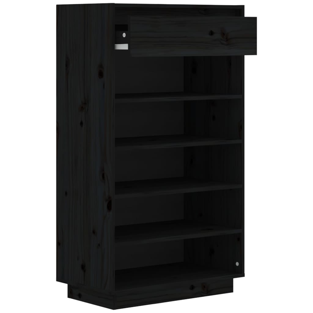 Shoe Cabinet 60X34X105 Cm Solid Wood Pine